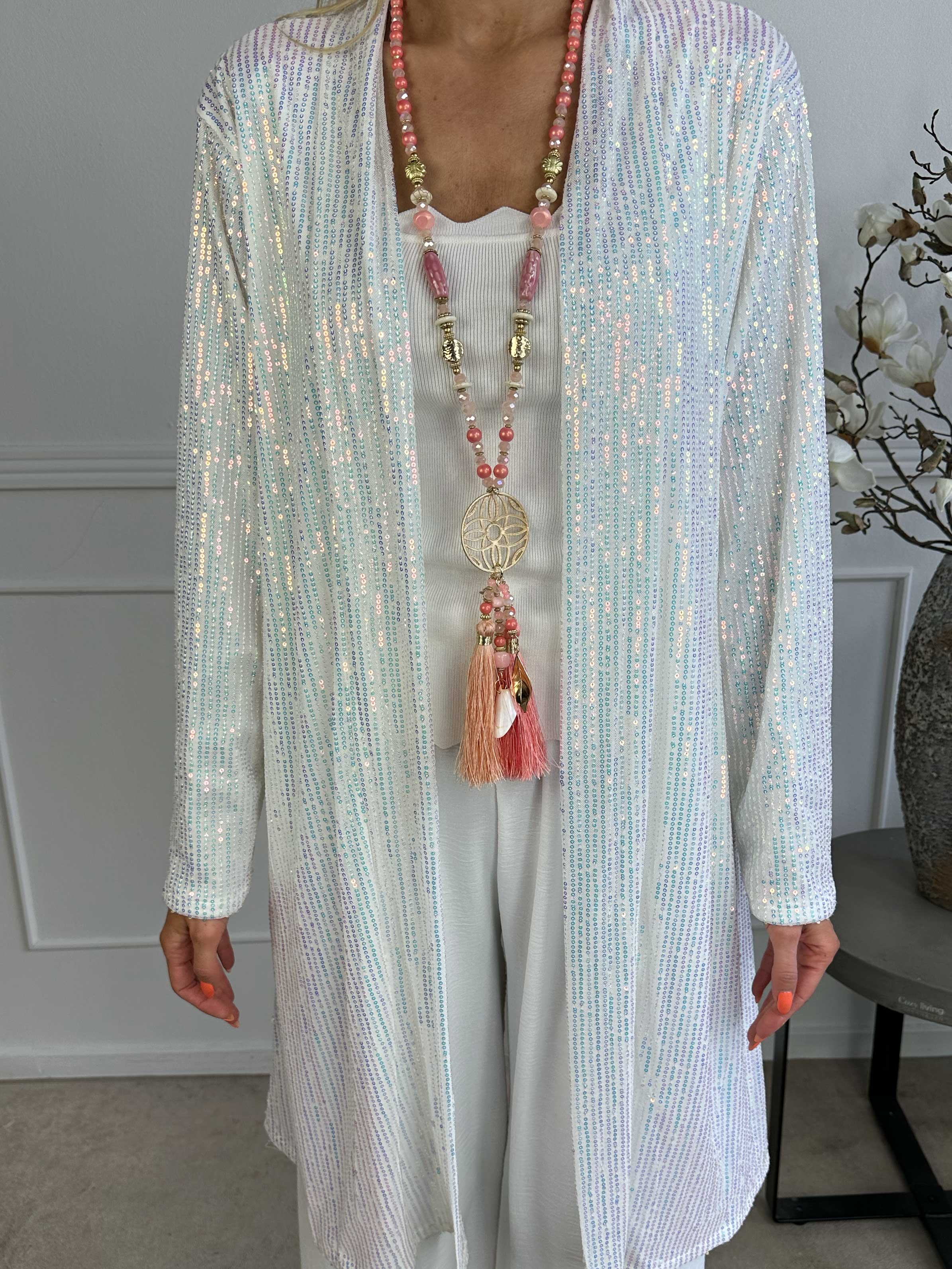 Rosa Glitter - Kofta med paljetter